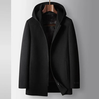100% Wool Hooded Coat