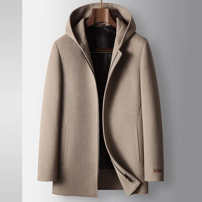 100% Wool Hooded Coat