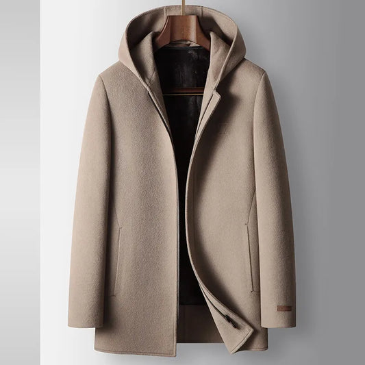 100% Wool Hooded Coat